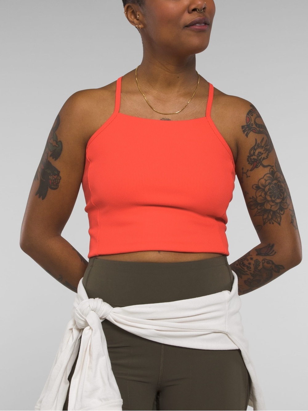 The North Face Coral Ribbed Square-Neck Cropped Camisole